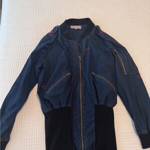 Preen Line Navy Bomber Jacket | Contemporary Designer